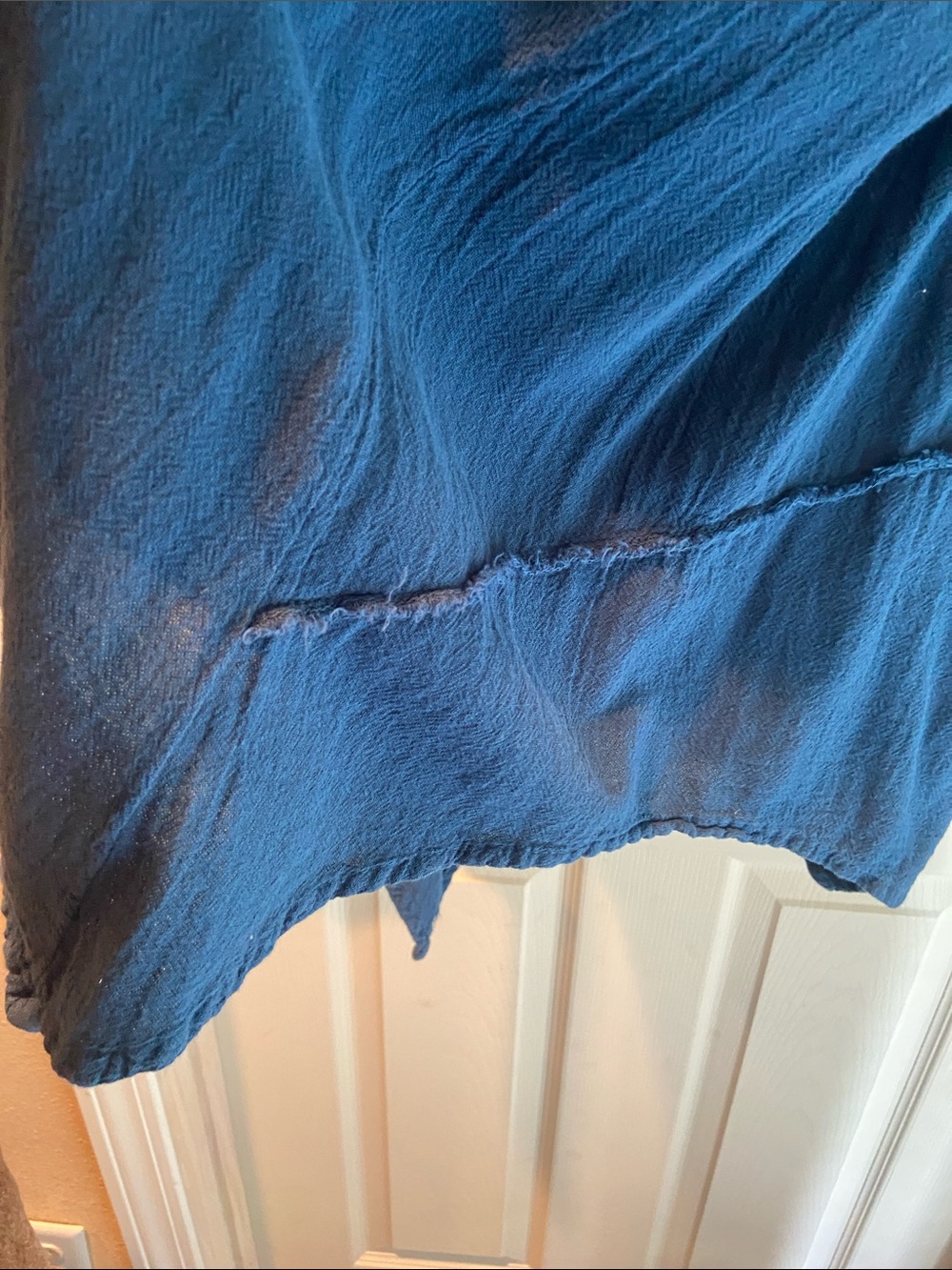 Relaxed Blue V-Neck Tunic Top - Cottonways - Picture 6 of 7